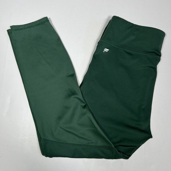 Fabletics Mid-Rise Ultracool Shine 7/8 Cropped Leggings Green Size M ? EUC - Picture 10 of 11